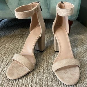 Light Pink Heels Suede